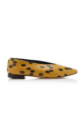 Jimmy Choo Jimmy Choo Emiko SnakeEffect Leather Ballet Flats