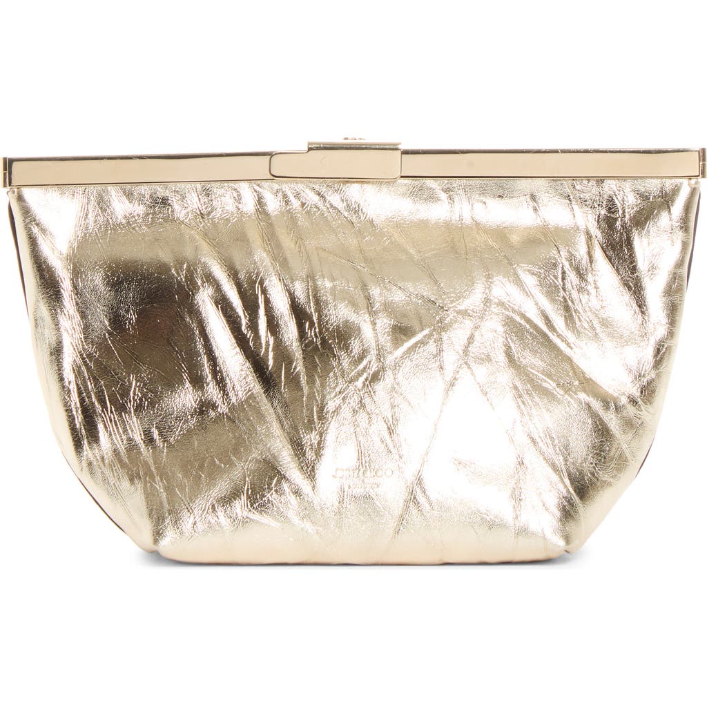 Jimmy Choo Jimmy Choo Ganache Crinkled Metallic Leather Clutch
