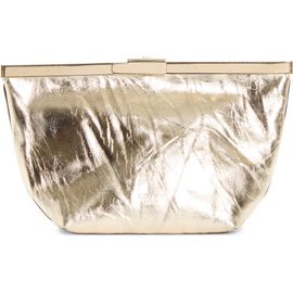 Jimmy Choo Jimmy Choo Ganache Crinkled Metallic Leather Clutch