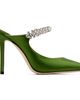 Jimmy Choo Jimmy Choo Green Bing 100 Satin Heels - 1