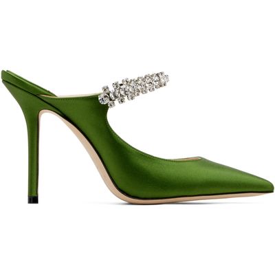 Jimmy Choo Jimmy Choo Green Bing 100 Satin Heels