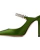 Jimmy Choo Jimmy Choo Green Bing 100 Satin Heels - 3