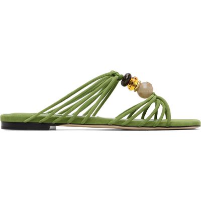 Jimmy Choo Jimmy Choo Green Lova Mule Flat Sandals