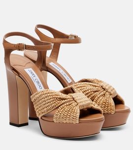 Jimmy Choo Jimmy Choo Heloise raffia and leather sandals