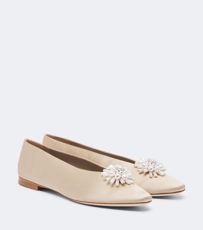 Jimmy Choo Jimmy Choo Ines embellished satin ballet flats