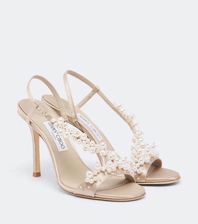 Jimmy Choo Jimmy Choo Irina embellished satin slingback sandals