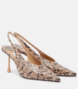 Jimmy Choo Jimmy Choo Isa snake-effect leather slingback pumps