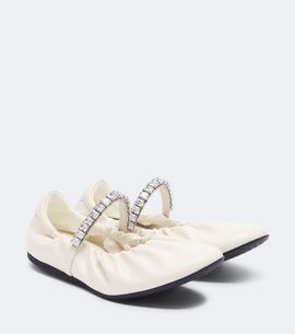 Jimmy Choo Jimmy Choo Jade embellished leather Mary Jane flats