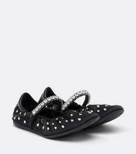 Jimmy Choo Jimmy Choo Jade embellished satin ballet flats