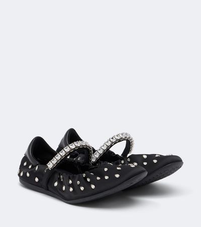 Jimmy Choo Jimmy Choo Jade embellished satin ballet flats
