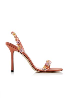 Jimmy Choo Jimmy Choo Jenn DaisyEmbroidered Satin Sandals