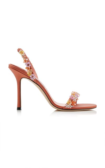 Jimmy Choo Jimmy Choo Jenn DaisyEmbroidered Satin Sandals