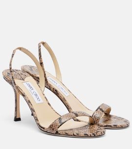 Jimmy Choo Jimmy Choo Jenn snake-effect leather slingback sandals