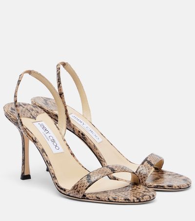 Jimmy Choo Jimmy Choo Jenn snake-effect leather slingback sandals