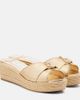 Jimmy Choo Jimmy Choo Leda metallic leather espadrille wedges - 1