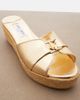 Jimmy Choo Jimmy Choo Leda metallic leather espadrille wedges - 6