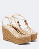Jimmy Choo Jimmy Choo Lemi embellished leather wedge sandals - 1