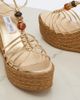 Jimmy Choo Jimmy Choo Lemi embellished leather wedge sandals - 6