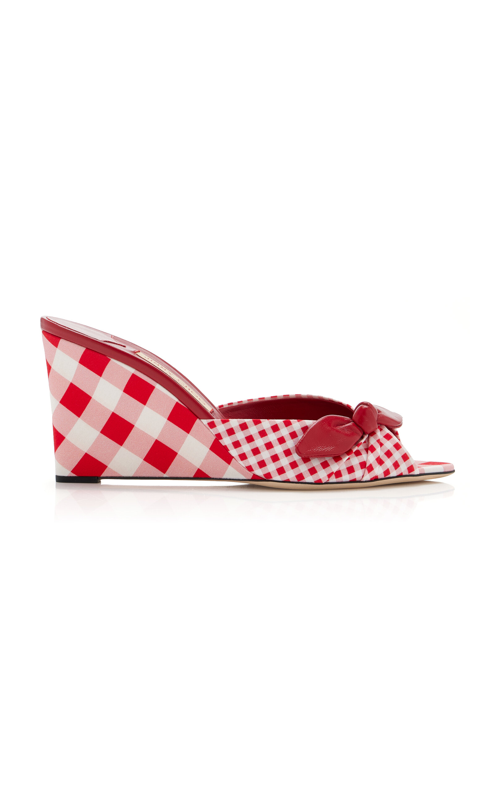 Jimmy Choo Jimmy Choo Livi Gingham Canvas Wedge Sandals