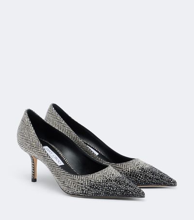 Jimmy Choo Jimmy Choo Love embellished herringbone pumps