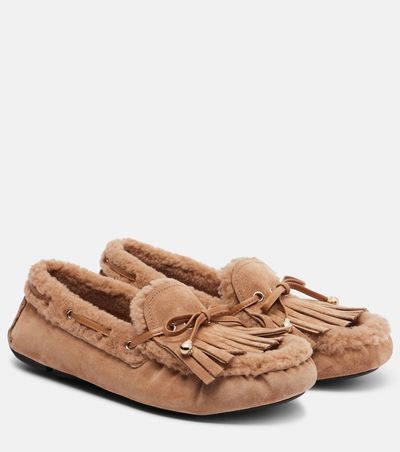Jimmy Choo Jimmy Choo Manon F shearling-lined suede boat shoes