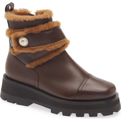 Jimmy Choo Jimmy Choo Meena Suede & Genuine Shearling Bootie