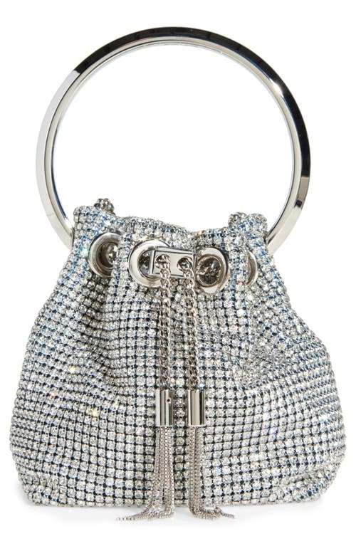 Jimmy Choo Jimmy Choo Micro Bon Bon Crystal Mesh Top Handle Pouch