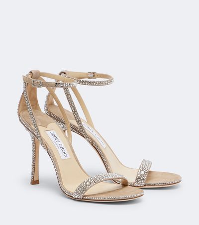 Jimmy Choo Jimmy Choo Moza crystal-embellished suede sandals
