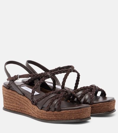 Jimmy Choo Jimmy Choo Nyra braided suede espadrille wedges