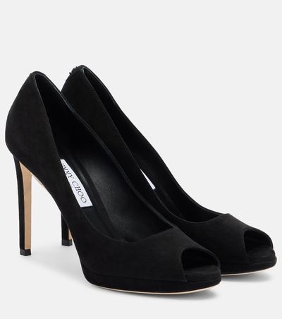 Jimmy Choo Jimmy Choo Riya suede peep-toe pumps