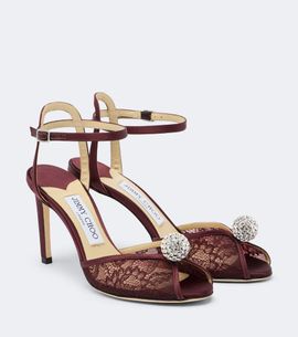 Jimmy Choo Jimmy Choo Sacora crystal-embellished lace sandals