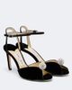 Jimmy Choo Jimmy Choo Sacora crystal-embellished velvet sandals - 1