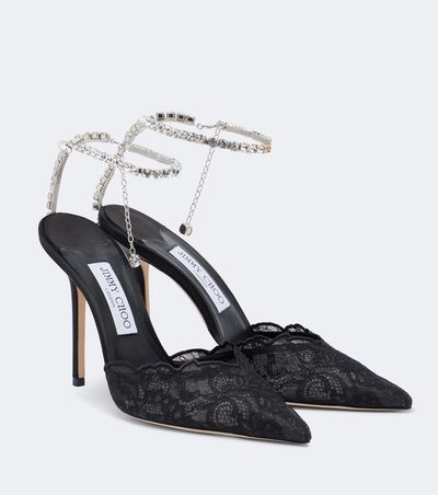 Jimmy Choo Jimmy Choo Saeda embellished lace pumps