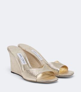 Jimmy Choo Jimmy Choo Skye metallic leather wedge mules