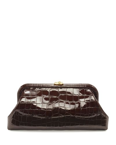 Jimmy Choo Jimmy Choo Skylar Croc Embossed Patent Leather Clutch