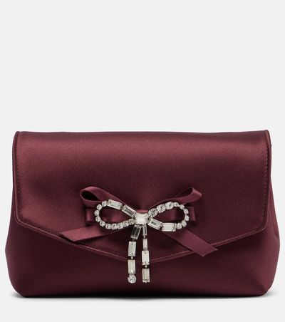 Jimmy Choo Jimmy Choo Soft Bow Mini embellished satin clutch