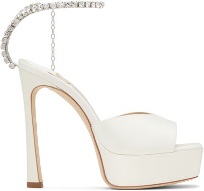 Jimmy Choo Jimmy Choo SSENSE Exclusive Off-White Saeda 125 Heeled Sandals