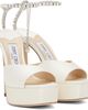 Jimmy Choo Jimmy Choo SSENSE Exclusive Off-White Saeda 125 Heeled Sandals - 4