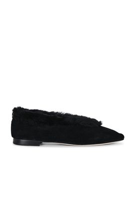 Jimmy Choo Jimmy Choo Suede Shearling Margot Flat