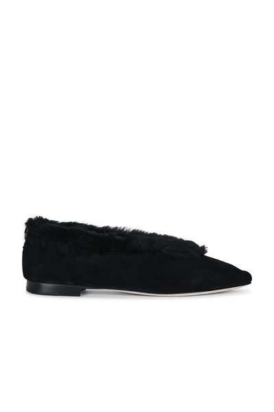 Jimmy Choo Jimmy Choo Suede Shearling Margot Flat