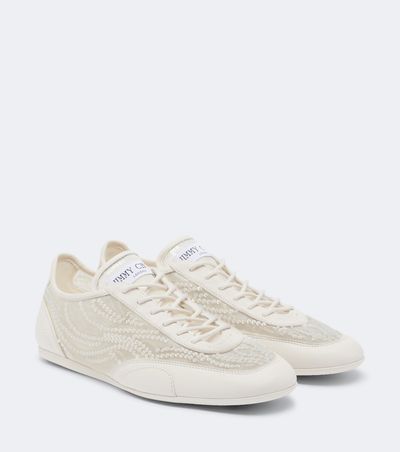 Jimmy Choo Jimmy Choo Sunny suede-trimmed embellished sneakers