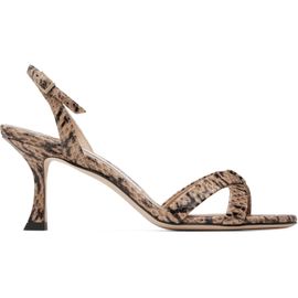 Jimmy Choo Jimmy Choo Taupe Elsy 70 Kigali Snake Printed Heeled Sandals