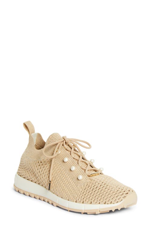 Jimmy Choo Jimmy Choo Veles Faux Pearl Shimmer Knit Sneaker