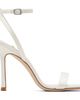 Jimmy Choo Jimmy Choo White Moza 100 Satin Crystal Buckle Heeled Sandals - 1