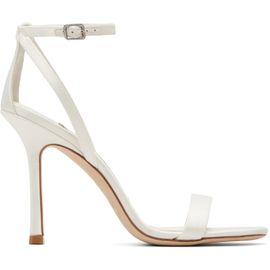 Jimmy Choo Jimmy Choo White Moza 100 Satin Crystal Buckle Heeled Sandals
