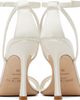 Jimmy Choo Jimmy Choo White Moza 100 Satin Crystal Buckle Heeled Sandals - 2
