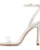 Jimmy Choo Jimmy Choo White Moza 100 Satin Crystal Buckle Heeled Sandals - 3