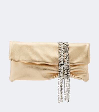 Jimmy Choo Jimmy Choo Zandra embellished metallic leather clutch