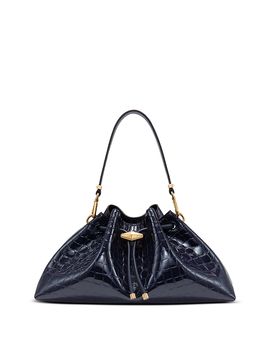 Jimmy Choo Jimmy Cinch Medium Shiny Embossed Leather Shoulder Bag