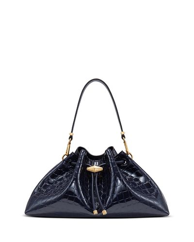 Jimmy Choo Jimmy Cinch Medium Shiny Embossed Leather Shoulder Bag